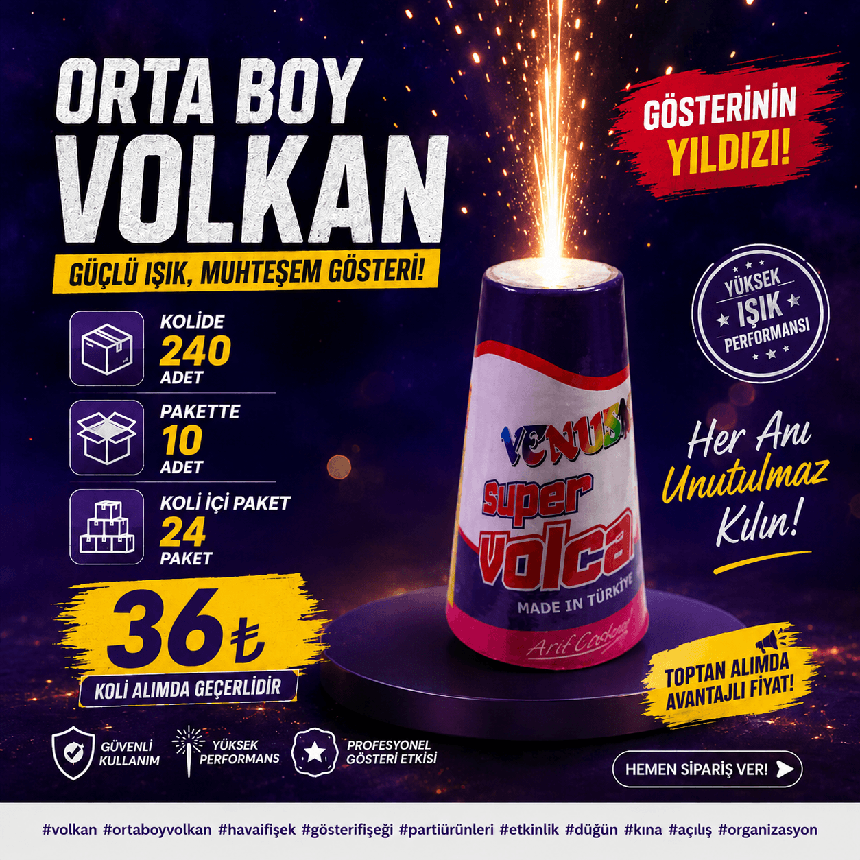 Orta Boy Volkan Paket Fiyatı - Venüs Konik 667